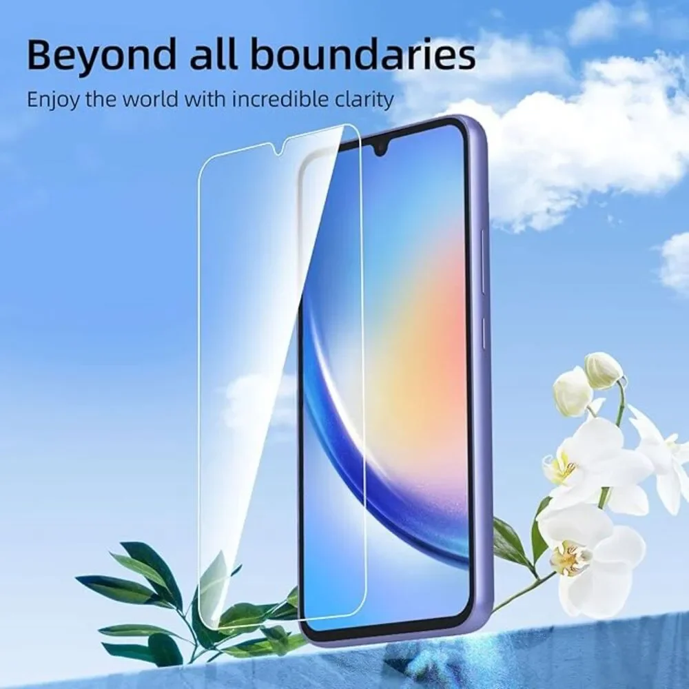 NEW'C 3 Pack Designed for Samsung Galaxy A34 5G, Screen Protector Tempered Glass